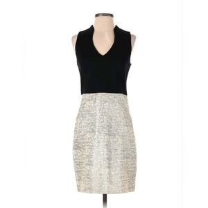 4 Collective Sheath Dress Black Gold Women’s Size 4 36” Length